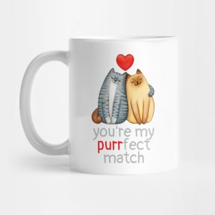 You're My Perfect Match Couple of Cats Mug